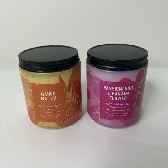 Bath & Body Works Single Wick Candle Mango Mai Tai & Passionfruit Banana 7oz - Picture 1 of 7